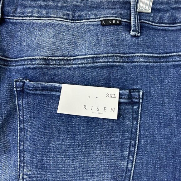 NEW Risen High Rise Slit Straight Jeans Womens Size 3XL Ankle - Picture 9 of 11